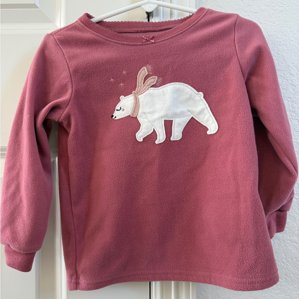 Carter's Pink Fleece with Polar Bear pajama set
